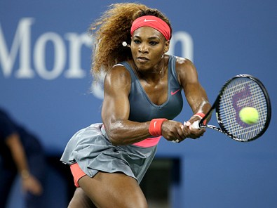 Serena Williams of USA wins her first round match at Arthur Ashe Stadium on day one of the US Open 2013 in New York